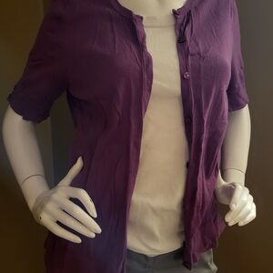LOFT Purple Button Down Shirt